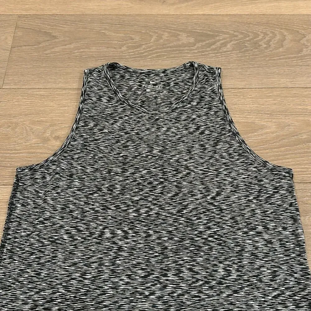 NIKE Black White Blue Blur Abstract Buttery Soft Active‎ Workout Gym Tank Top S
